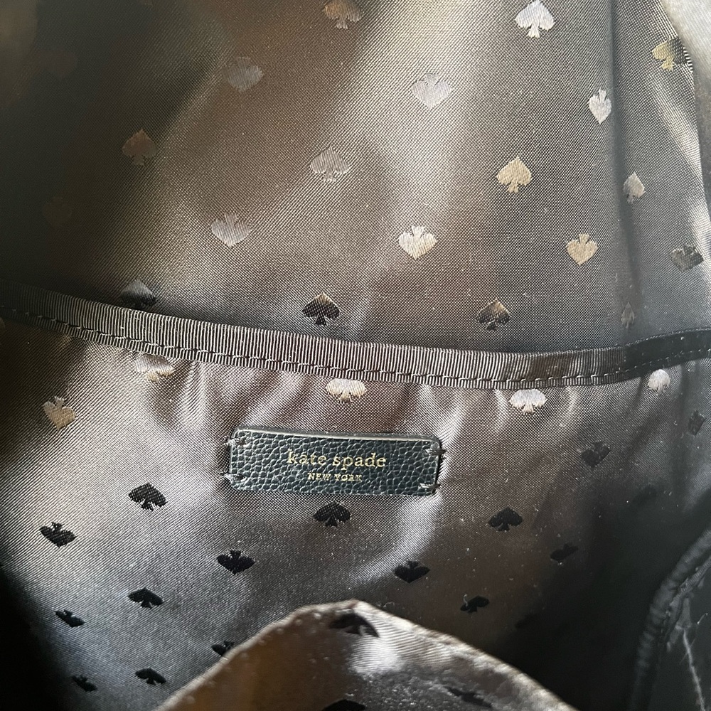 ♠️ Kate Spade ♠️ Dawn Medium Black Nylon Backpack EXCELLENT Used Condition $249 - Picture 8 of 16
